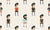 pixel seamless  pattern of boys