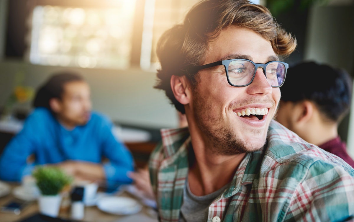 happy young man smiling