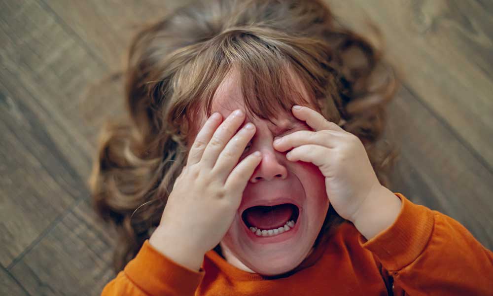 boy having a tantrum