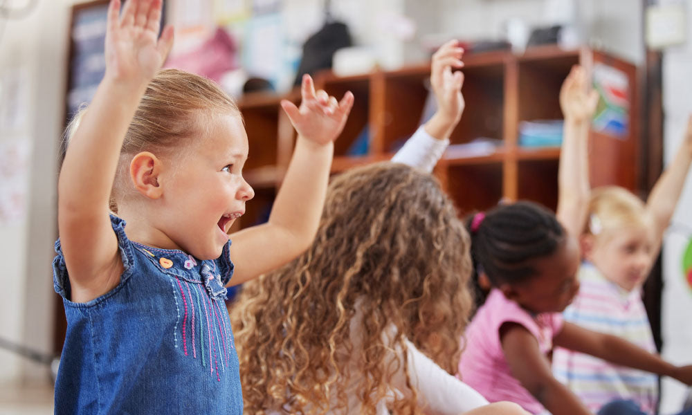 children sitting in class