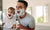 father and son shaving