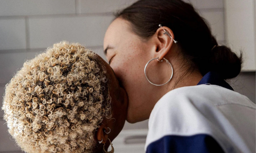 two women kissing