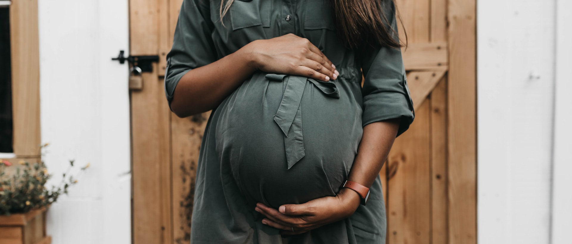 pregnant near door